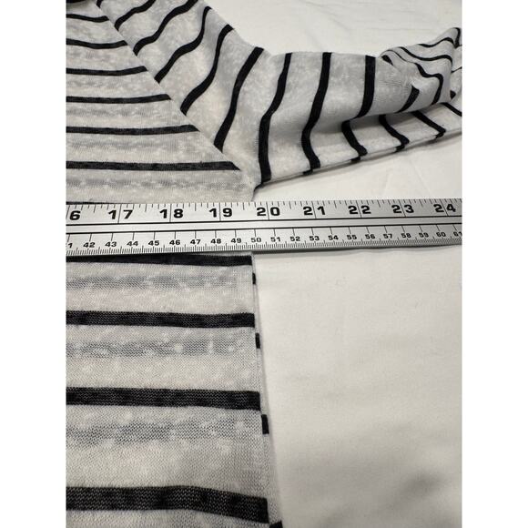 Kona Sol Stripe Swim Cover Up Hoodie Size S White Raglan Kangaroo Pocket Tie Hem - Picture 6 of 8